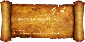 Ivanovits Arián névjegykártya